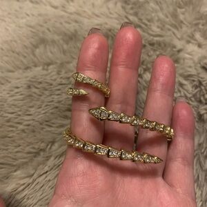 Snake bone bracelet and ring set- Silver color only